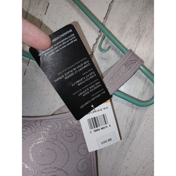 Bali Womens Comfort Revolution Wire Free Bra, Gray Swirl, 42DD - Picture 3 of 4